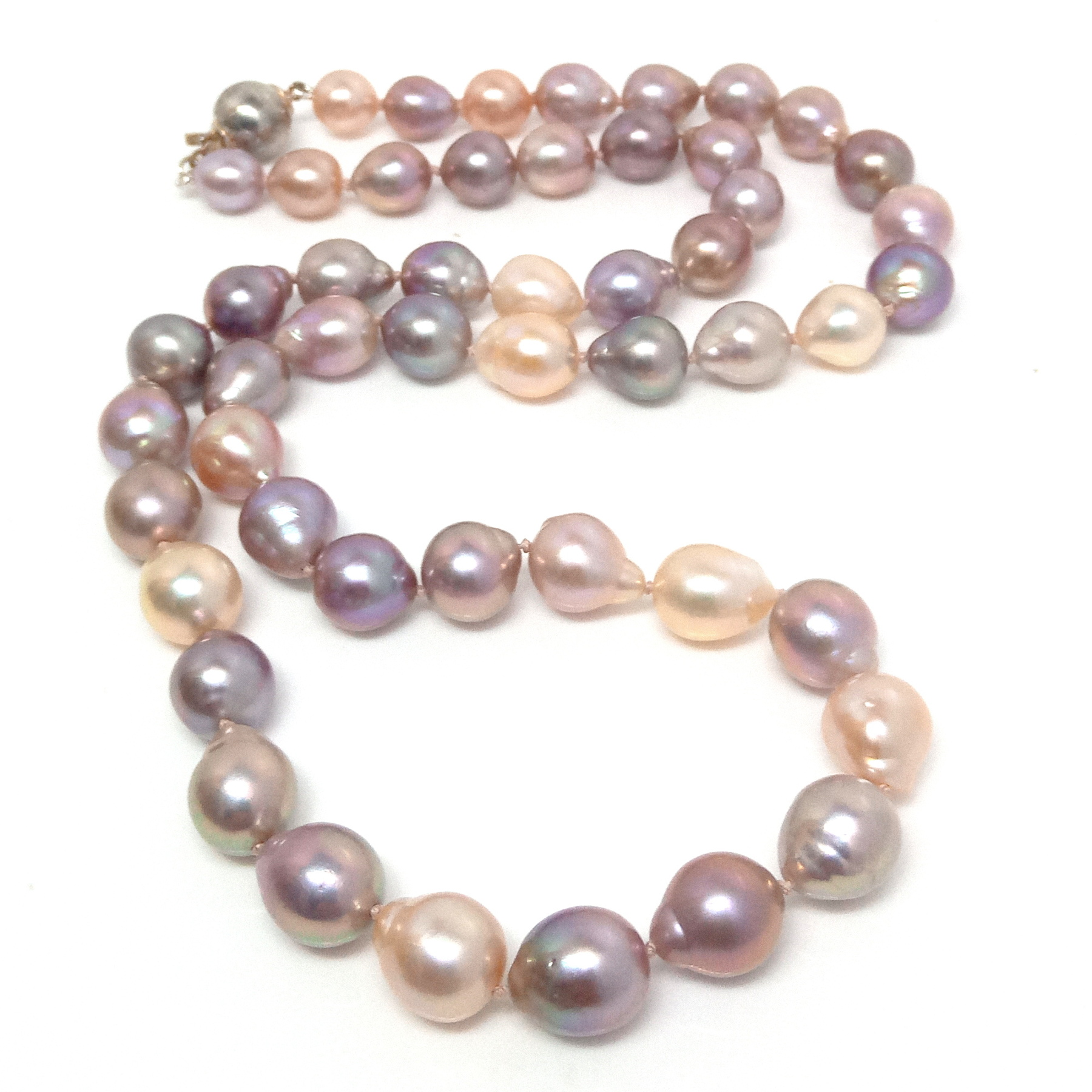 Pink, Purple and Peach Drop Edison Pearl Necklace